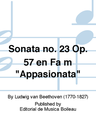 Book cover for Sonata no. 23 Op. 57 en Fa m "Appasionata"