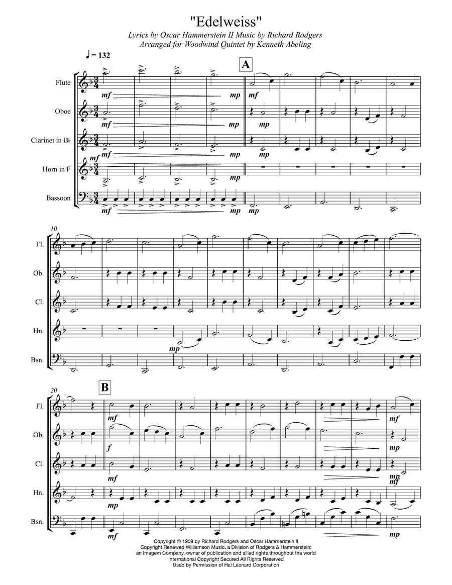 Edelweiss Woodwind Quintet scores gallery preview page 2