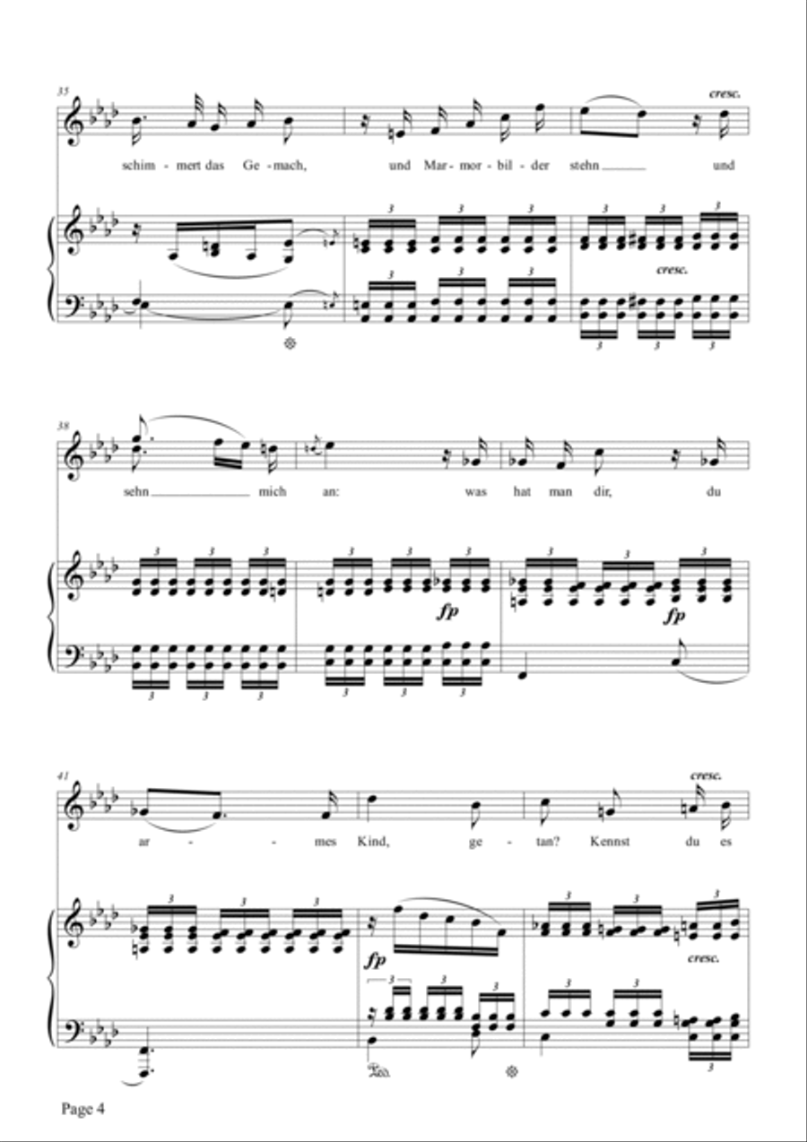 Schumann-Mignon(Kennst du das Land),Op.98a No.1 in f minor Schumann-Mignon(Kennst du das Land),Op.98a No.1 in f minor Voice scores gallery preview page 5