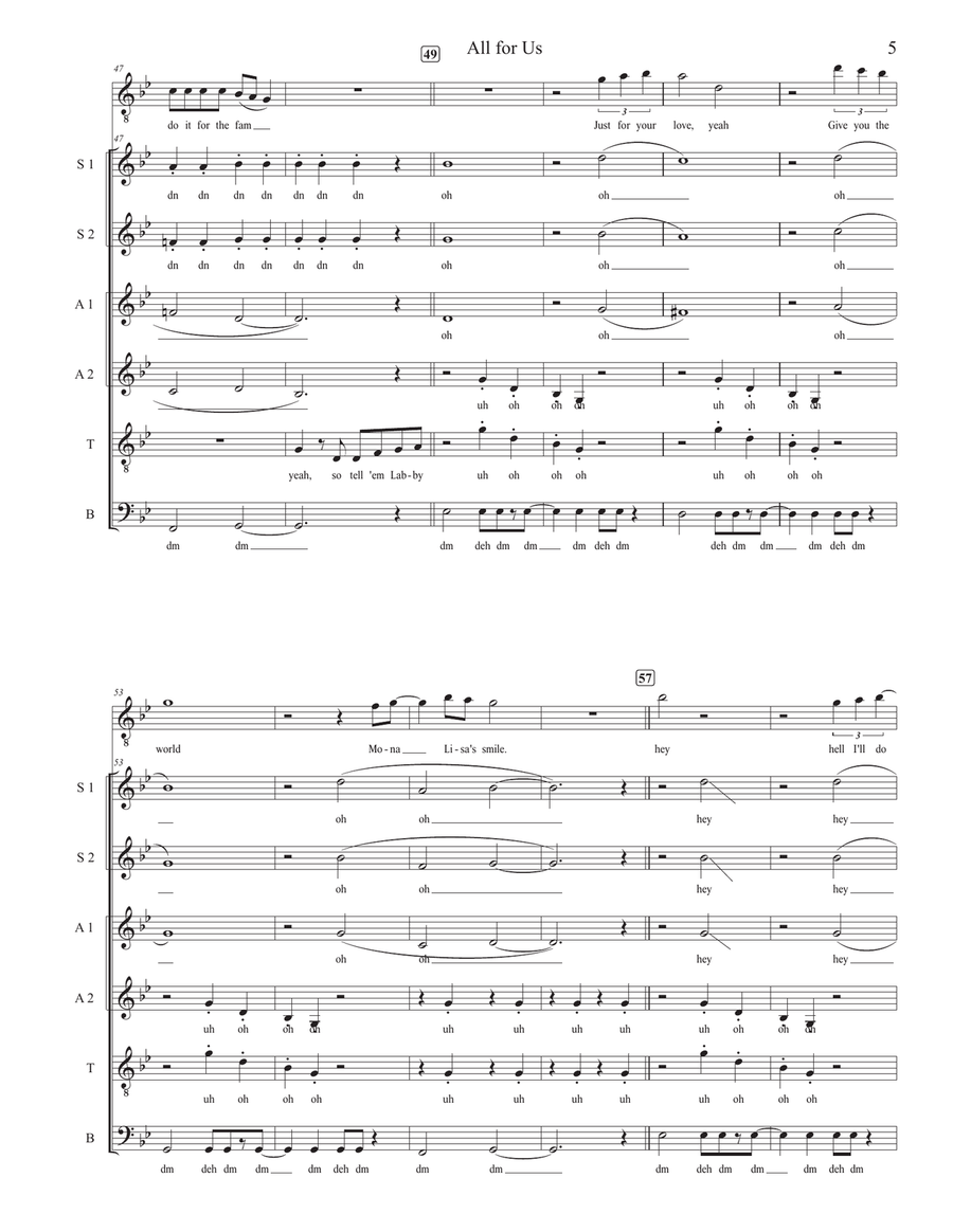 All For Us All For Us Divisi scores gallery preview page 5