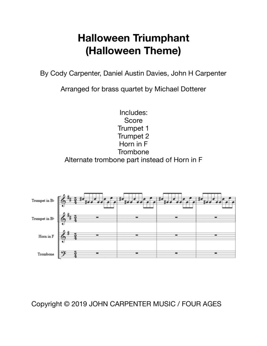 Halloween Triumphant (halloween Theme) Euphonium scores gallery preview page 1