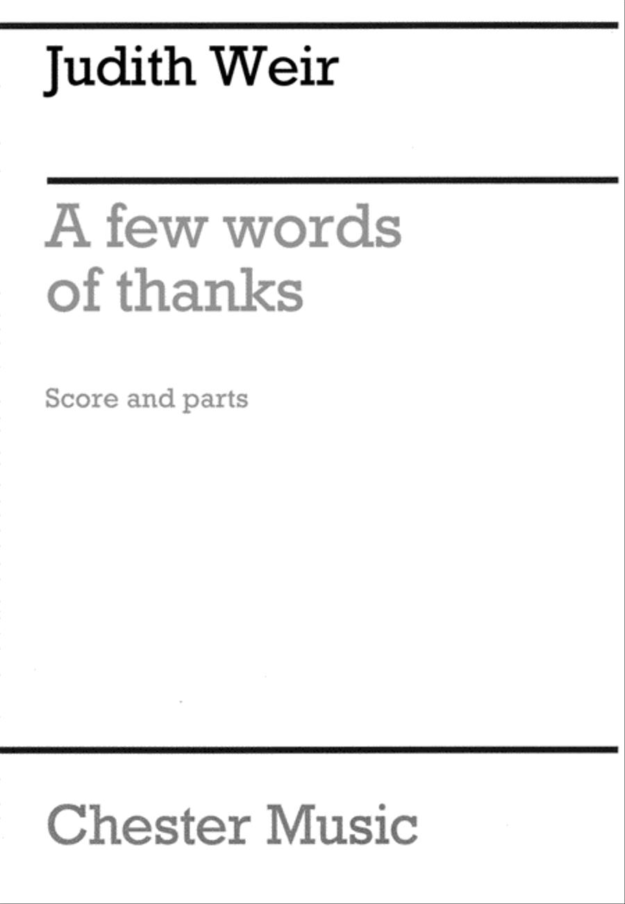 A Few Words of Thanks Clarinet scores gallery preview page 1