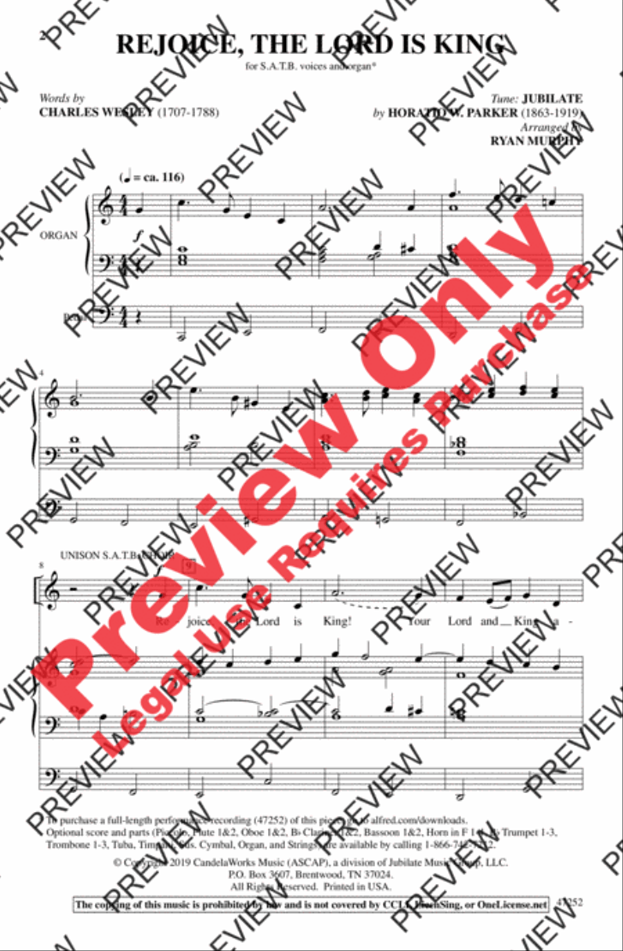Rejoice, the Lord Is King! 4-Part scores gallery preview page 2