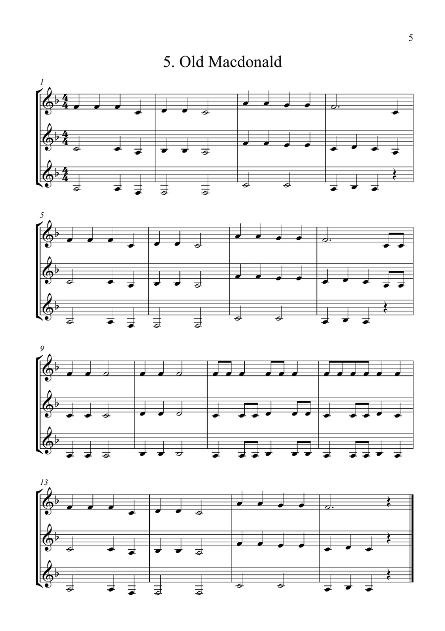 14 Easy Trios For Clarinet Woodwind Trio scores gallery preview page 5