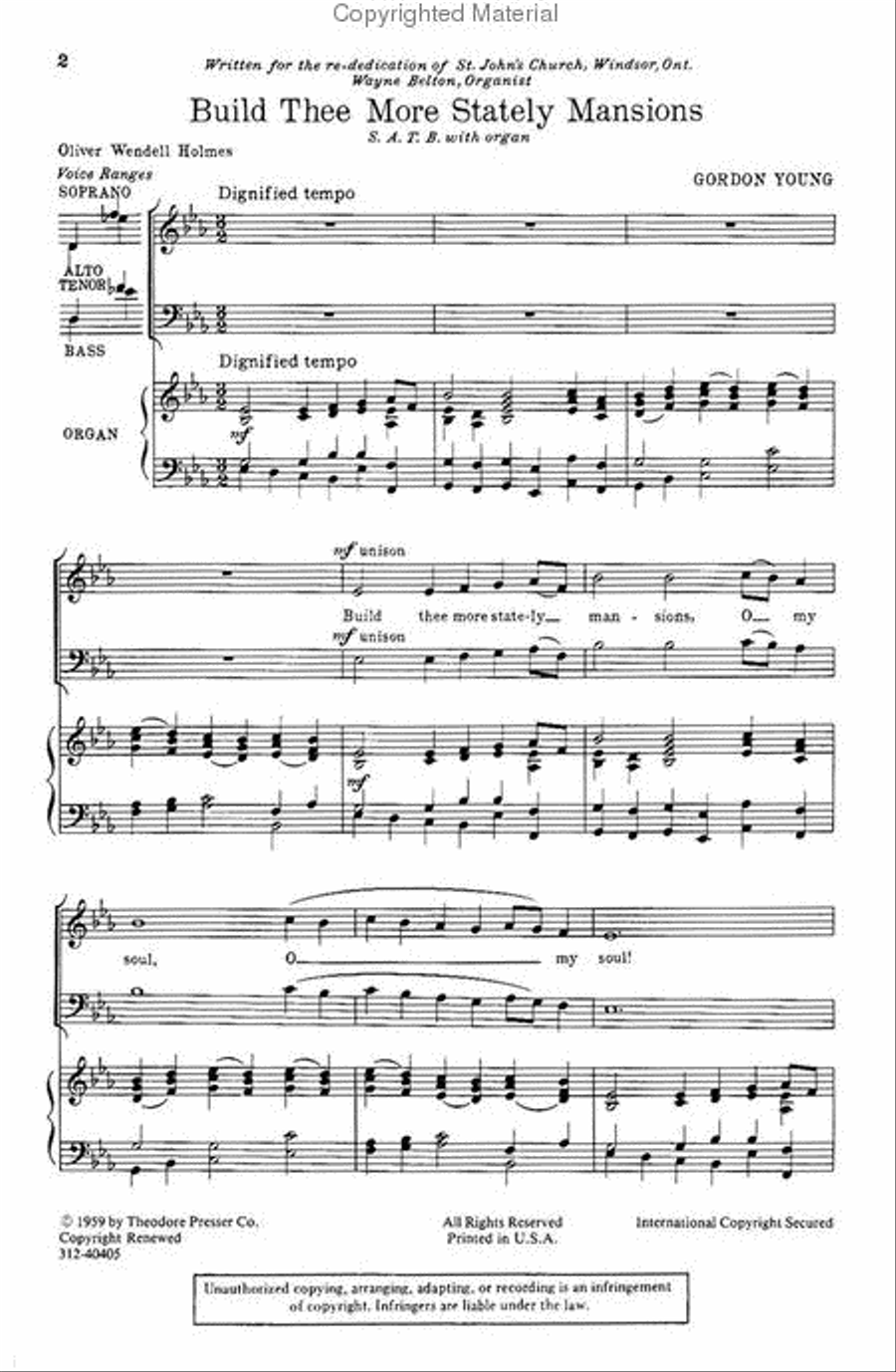Build Thee More Stately Mansions 4-Part scores gallery preview page 2