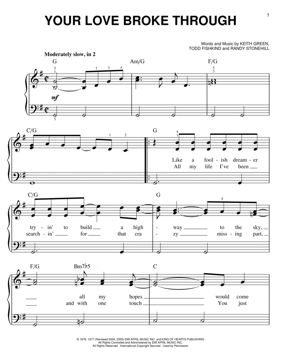 Your Love Broke Through Voice scores gallery preview page 1