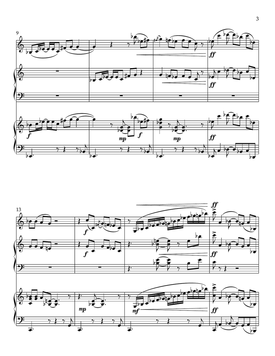 Excursion No. 3 for Clarinet, Marimba and Piano Chamber Music scores gallery preview page 3