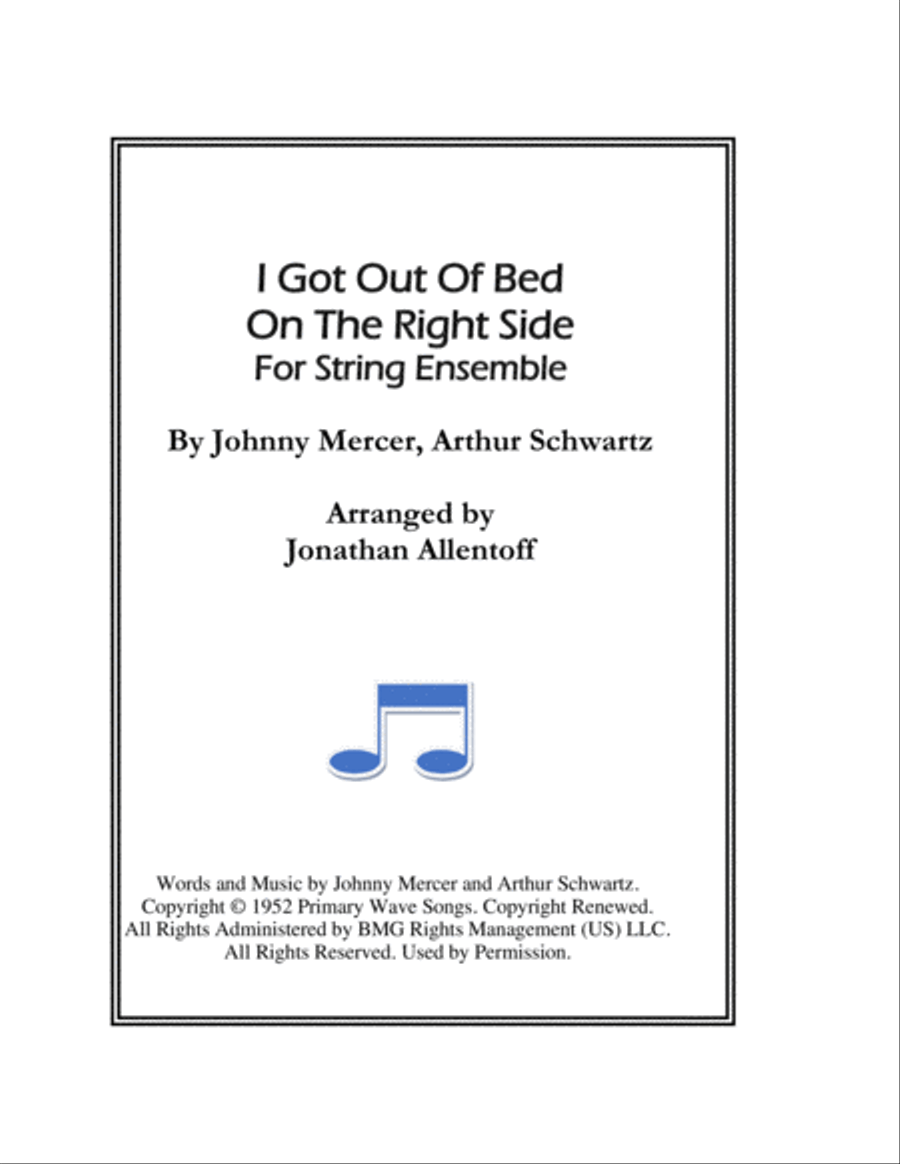 I Got Out Of Bed On The Right Side String Orchestra scores gallery preview page 1