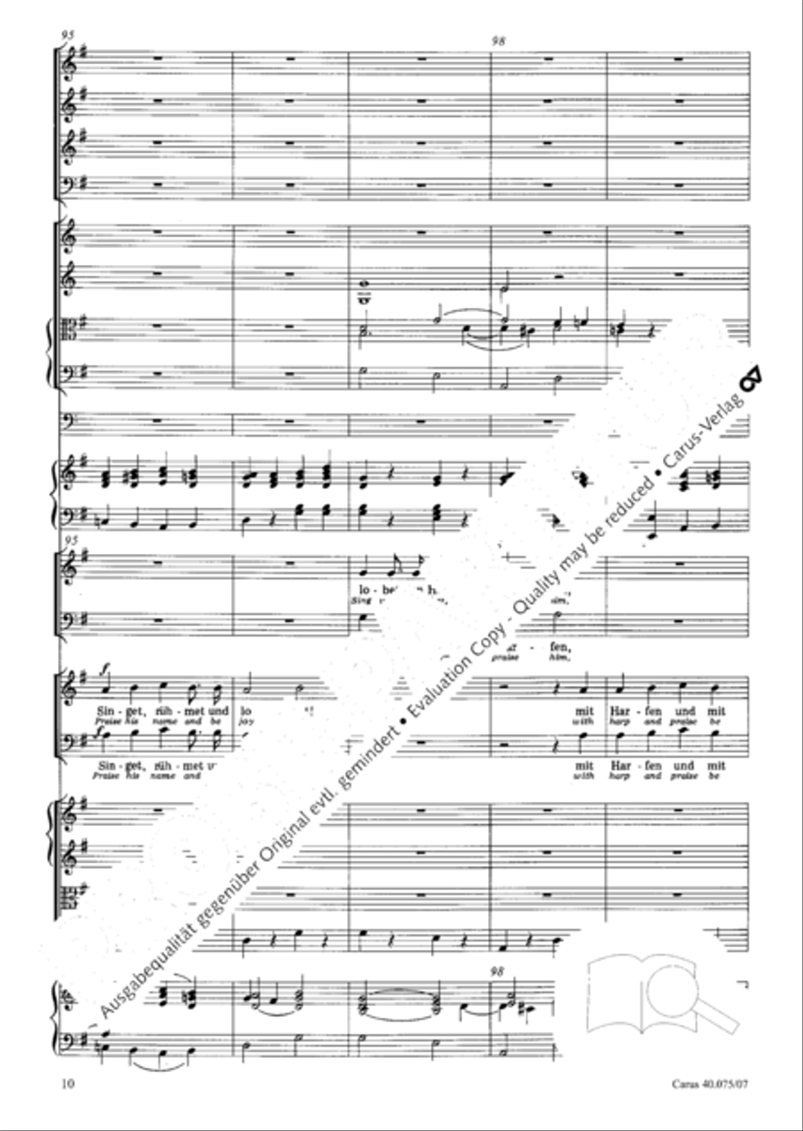 Psalm 98 (Der 98. Psalm) 4-Part scores gallery preview page 21