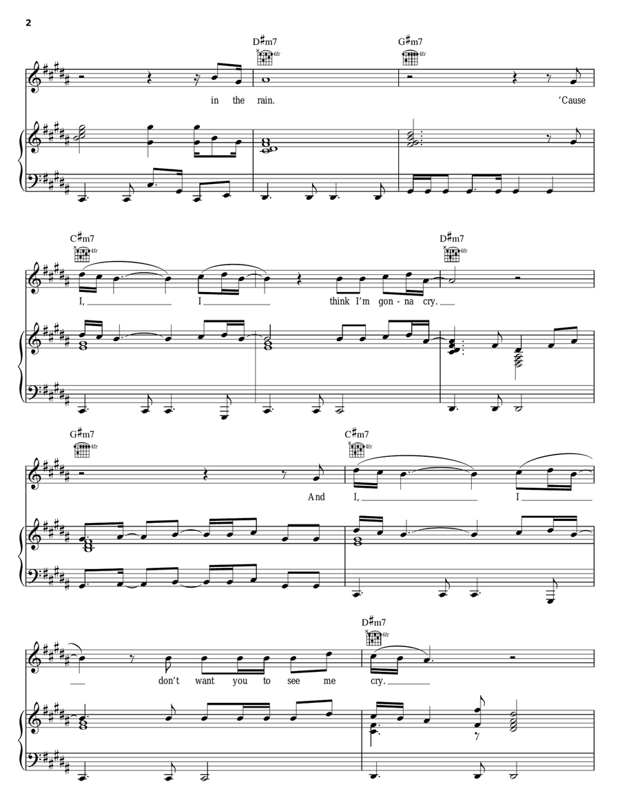 In The Rain In The Rain Piano, Vocal, Guitar scores gallery preview page 2