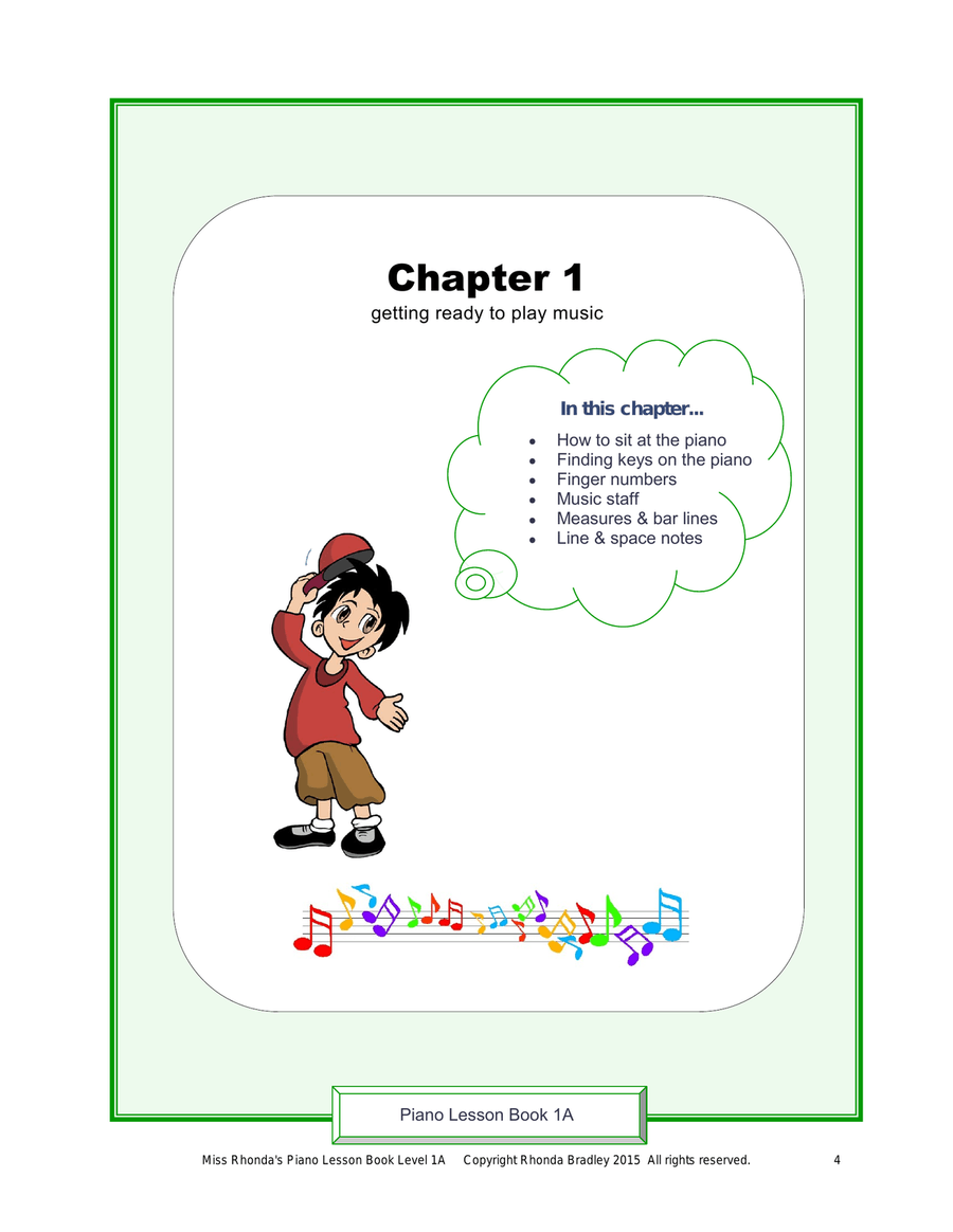 Piano Lesson Book 1A Miss Rhonda's Piano Course for Kids Piano Method scores gallery preview page 4