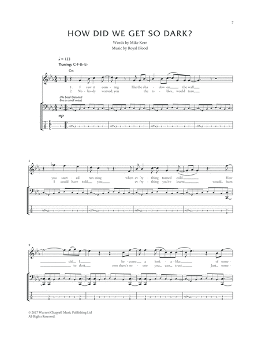 Royal Blood -- How Did We Get So Dark? Bass Guitar Tablature scores gallery preview page 2