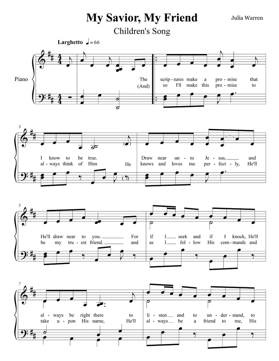 My Savior, My Friend My Savior, My Friend Piano, Vocal scores gallery preview page 1