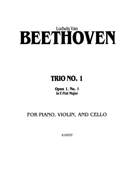 Piano Trio No. 1 -- Op. 1, No. 1
