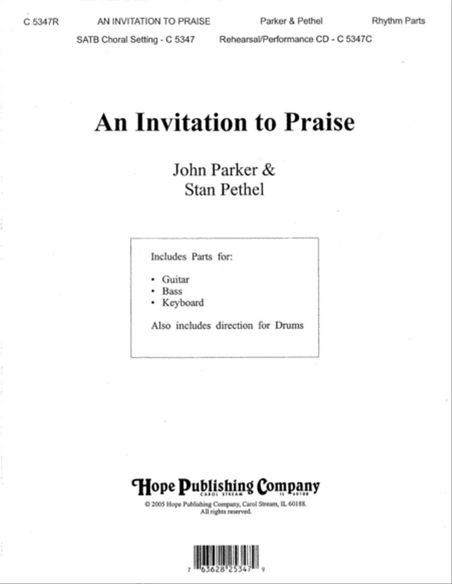 Invitation to Praise, An Invitation to Praise, An Set of Parts scores gallery preview page 1