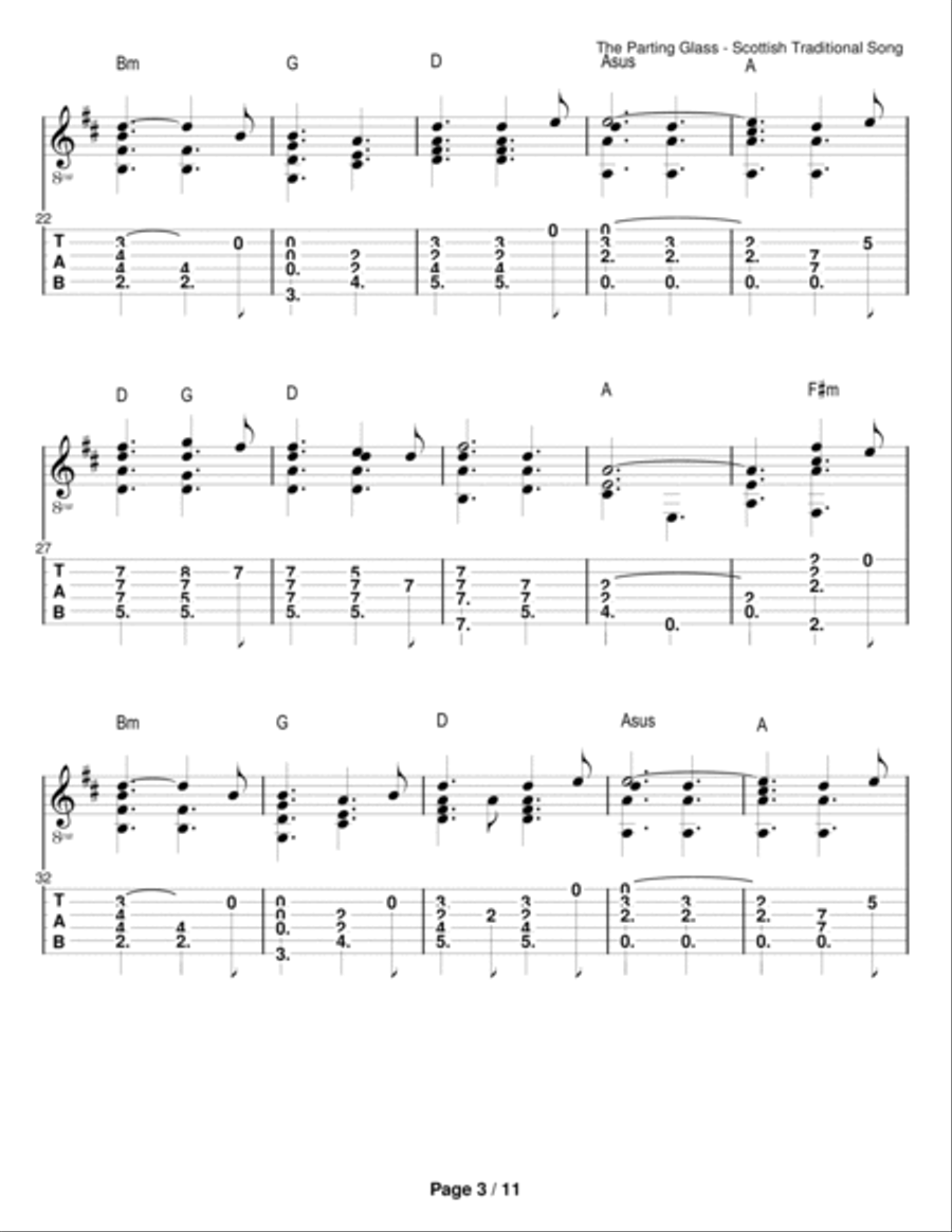 The Parting Glass Guitar Solo scores gallery preview page 3