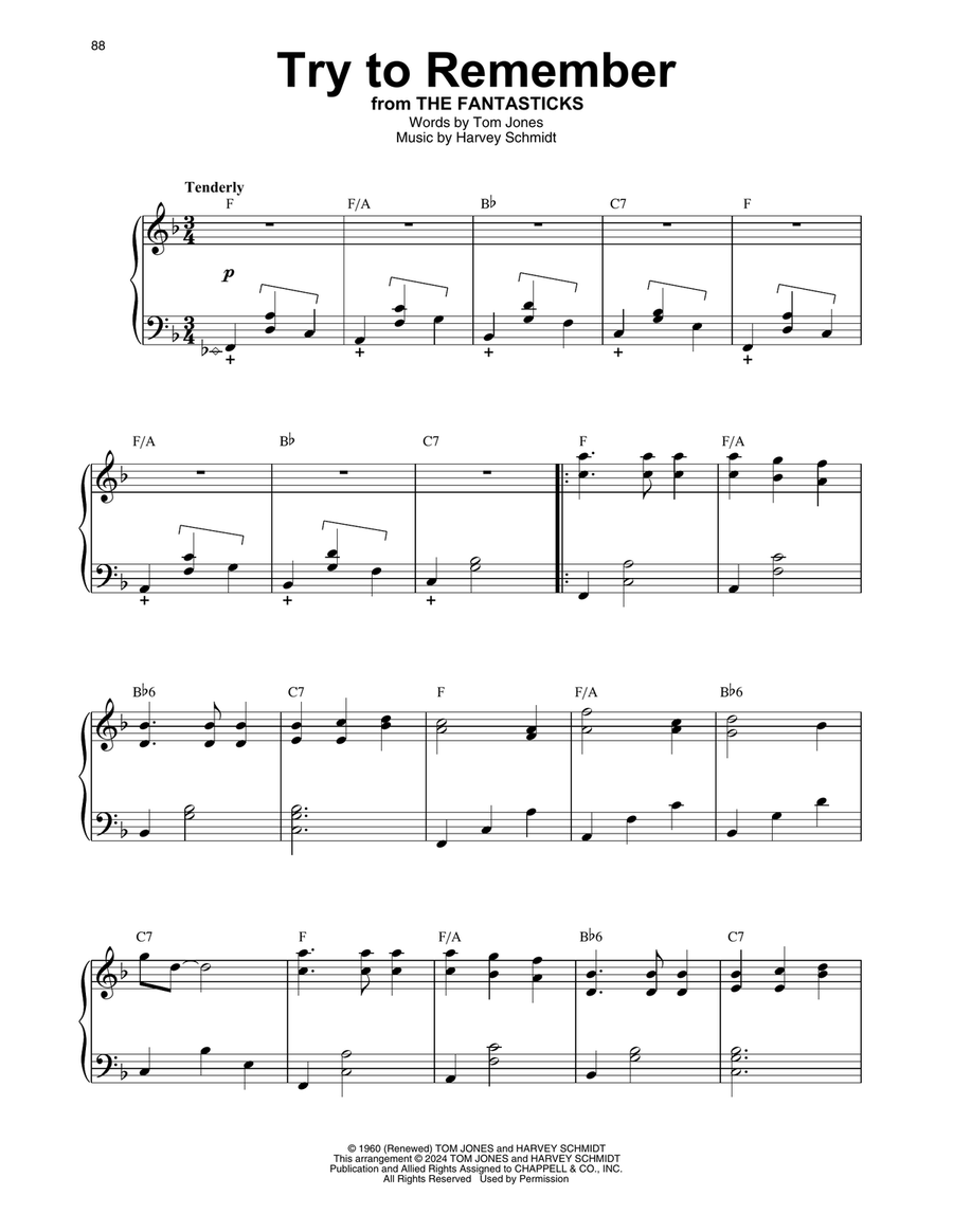 Try To Remember Harp scores gallery preview page 1