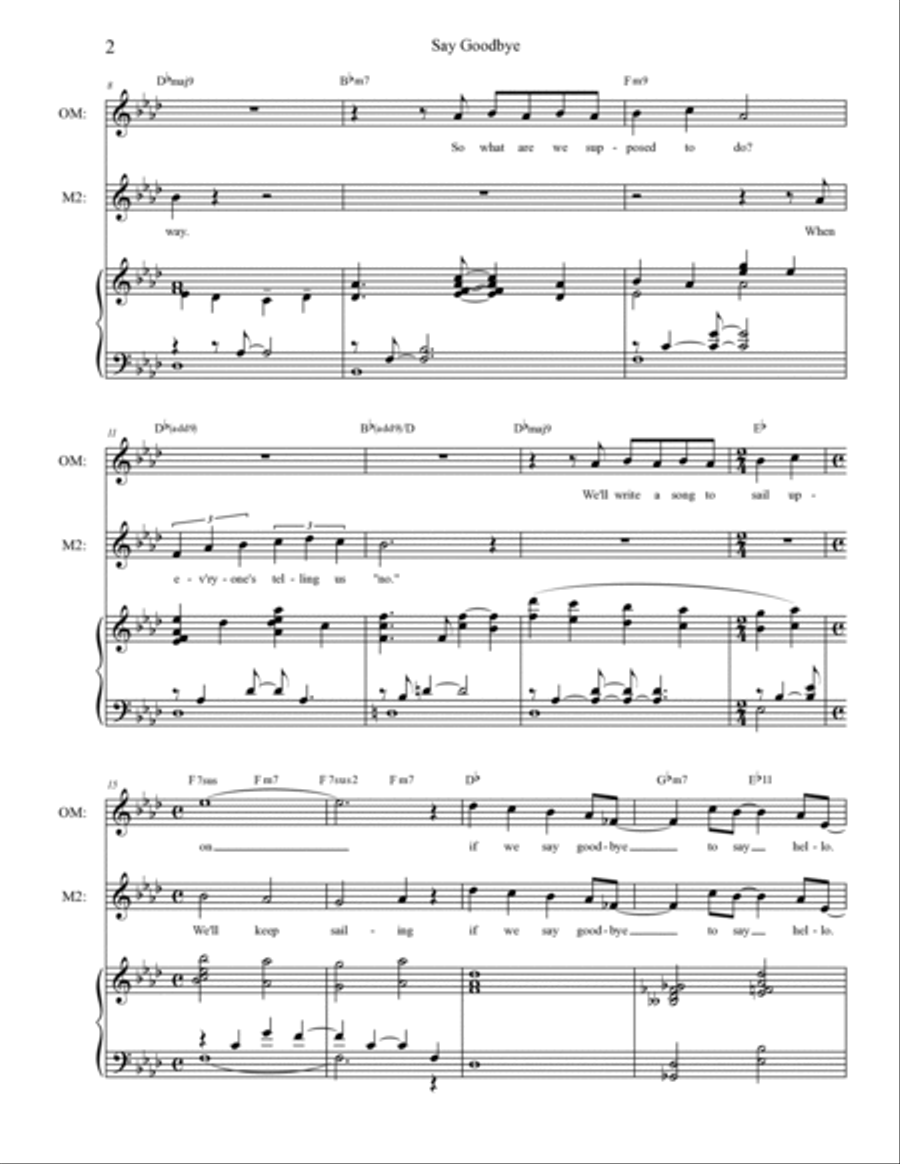 Say Goodbye Say Goodbye Voice scores gallery preview page 2