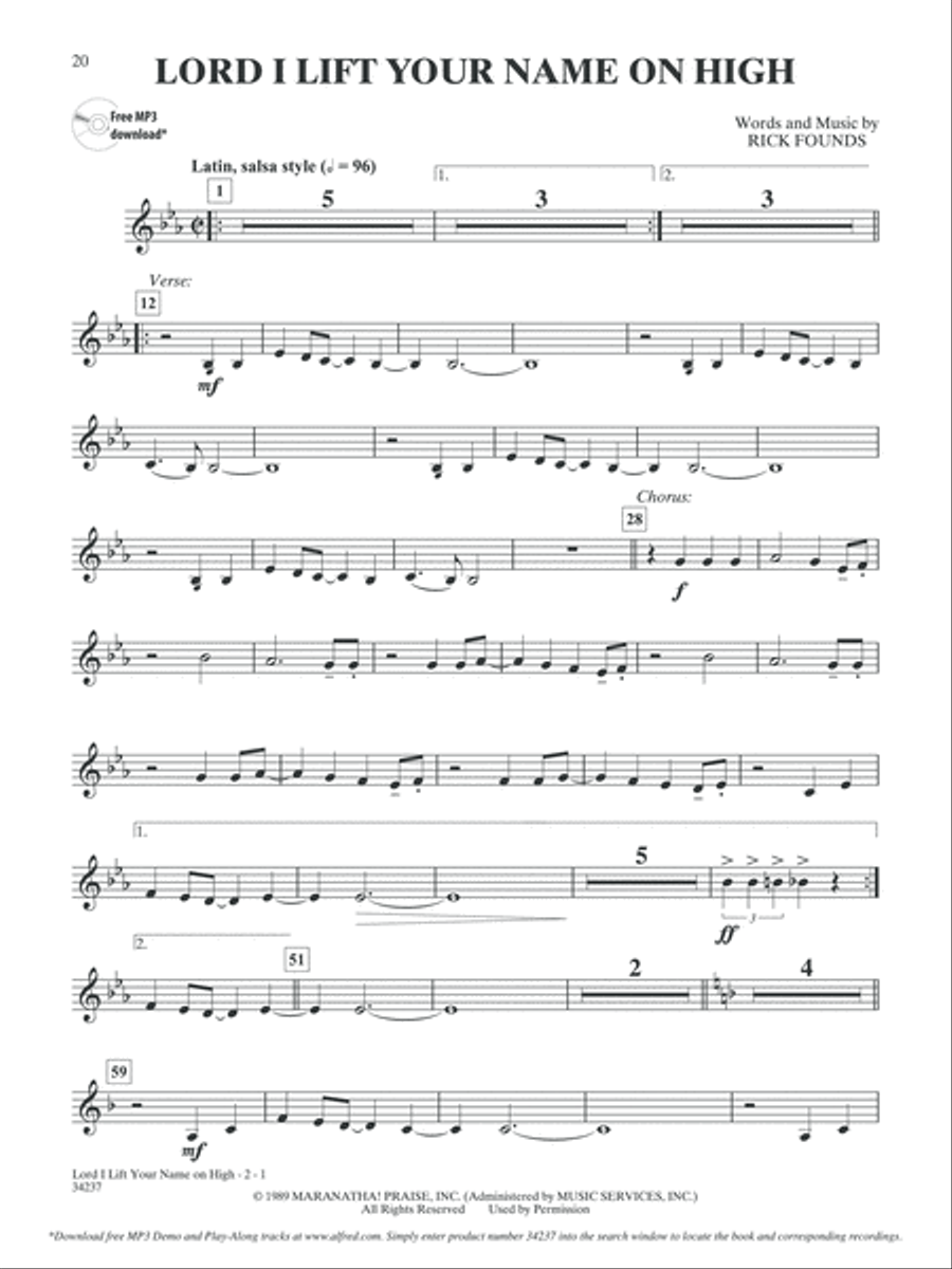 Top Praise & Worship Instrumental Solos Horn Solo scores gallery preview page 4