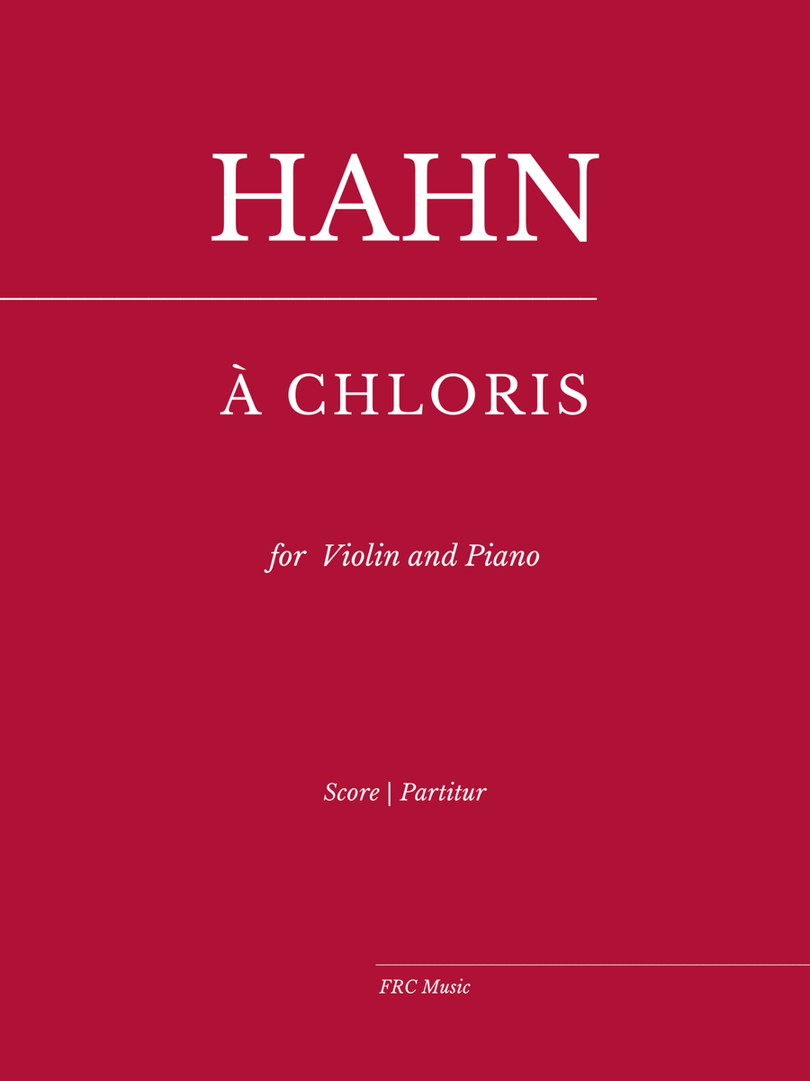 Hahn: À Chloris - (for Violin and Piano) Viola scores gallery preview page 1