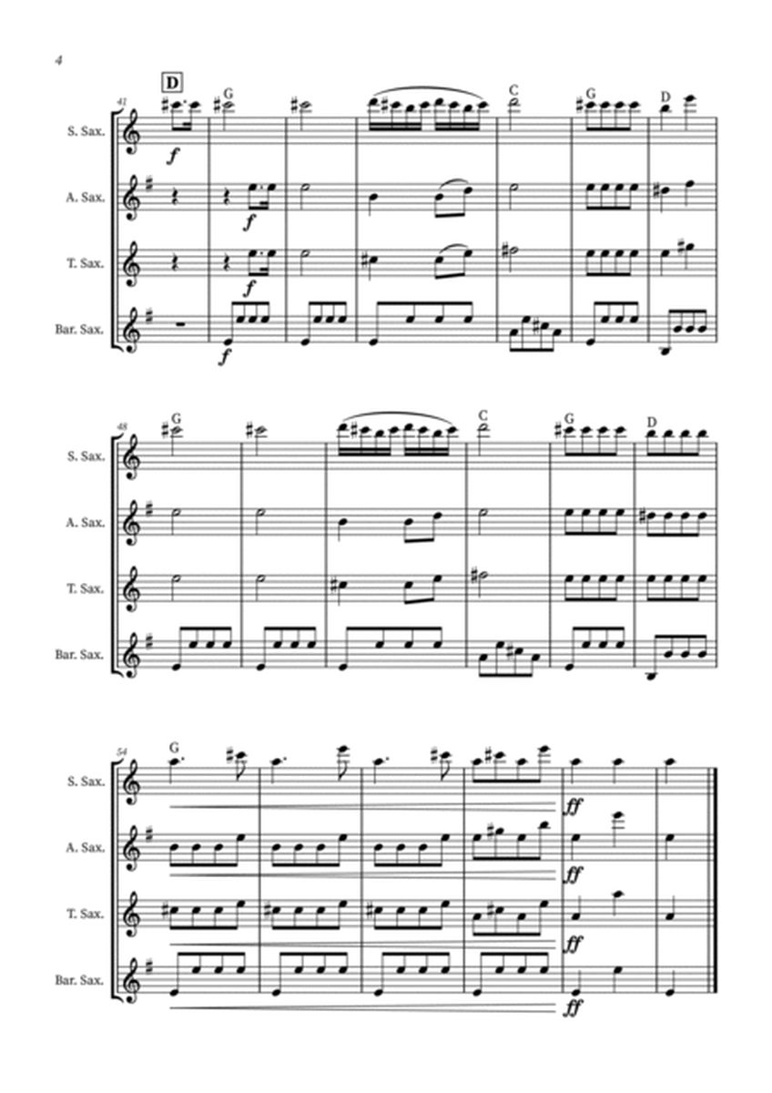 Turkish March - Saxophone Quartet + CHORDS image number null
