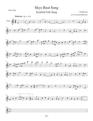 Skye Boat Song Flute Solo in C Major (C instruments)