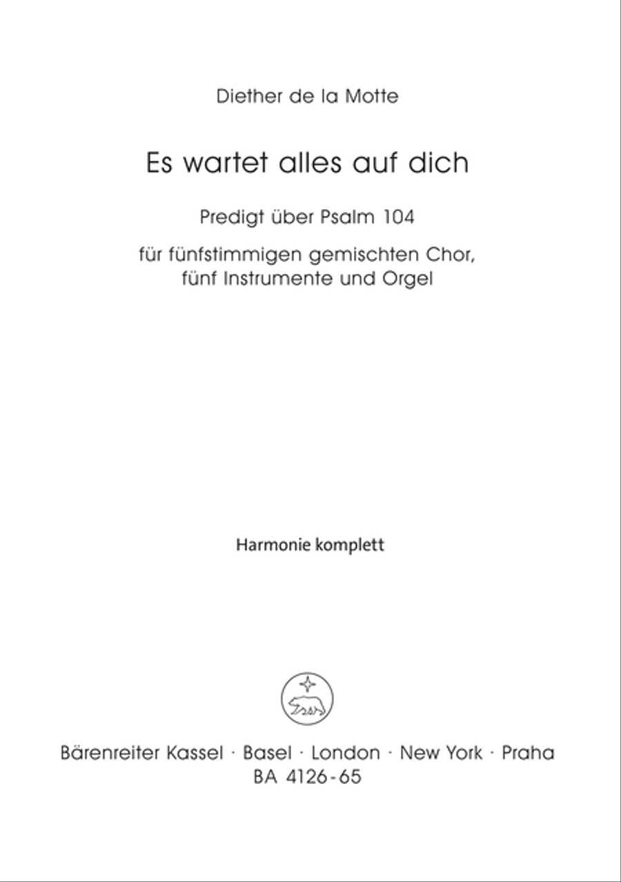 Es wartet alles auf dich (1968) Clarinet scores gallery preview page 1