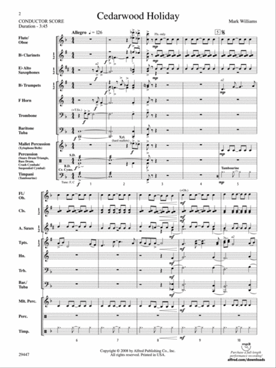 Cedarwood Holiday Concert Band scores gallery preview page 2