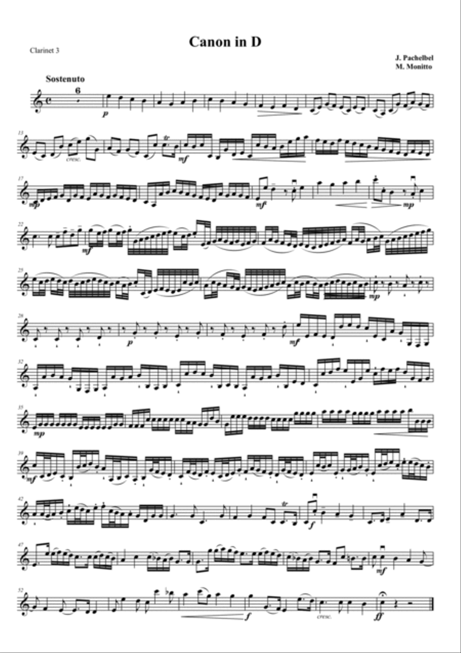 Canon in D Canon in D Woodwind Ensemble scores gallery preview page 5