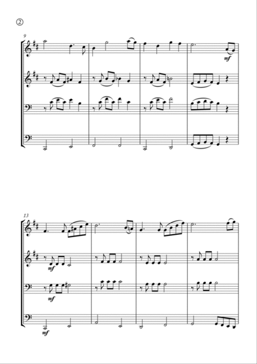 Hymne A L'amour Brass Quartet scores gallery preview page 2