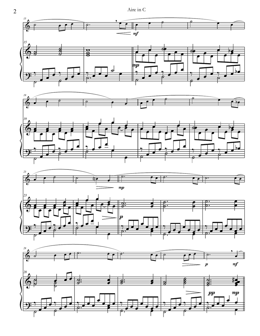 3 Aires for Flute and Piano Flute Solo scores gallery preview page 2