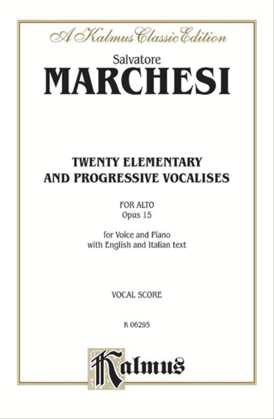 Twenty Elementary and Progressive Vocalises, Op. 15 Voice scores gallery preview page 1
