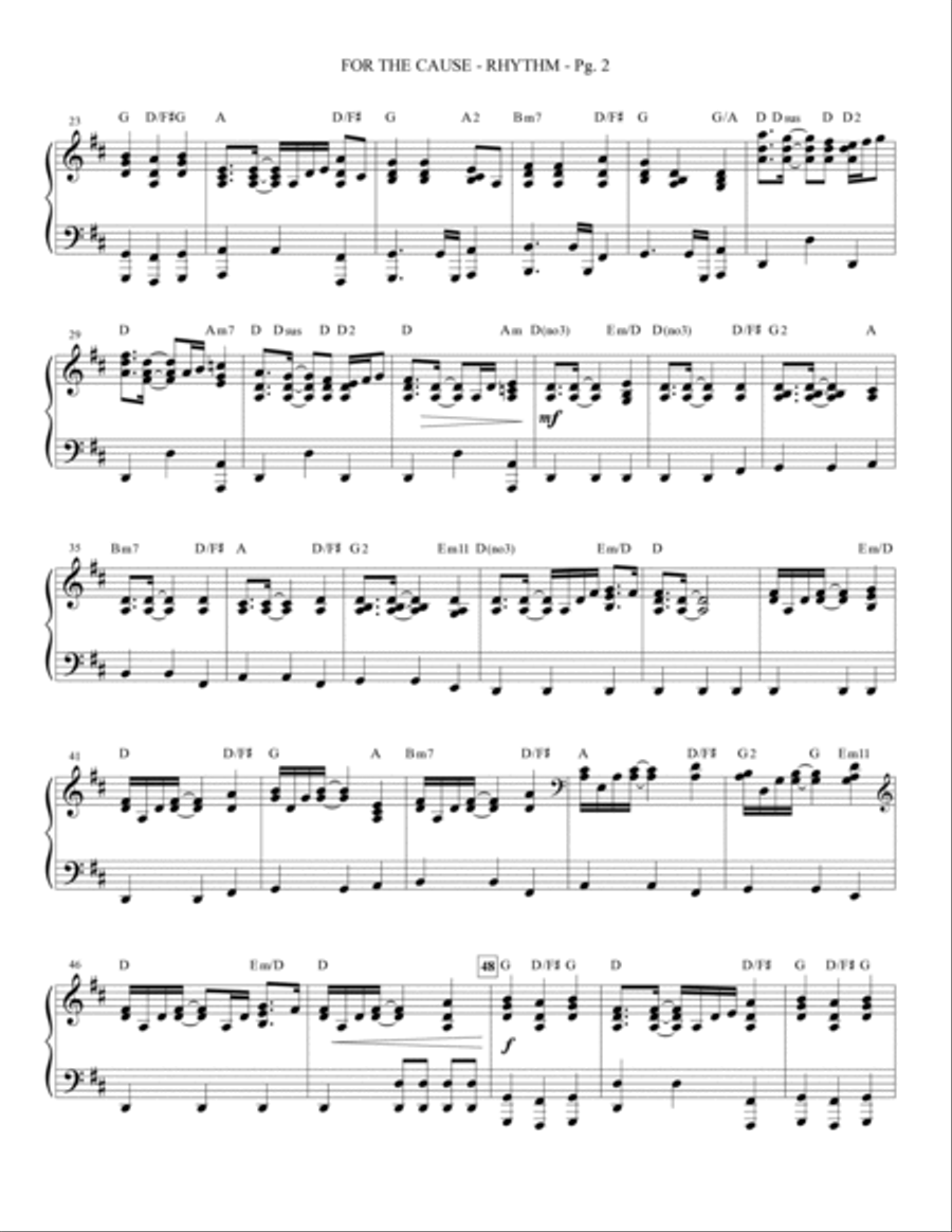 For the Cause (arr. James Koerts) - Rhythm Choir scores gallery preview page 2