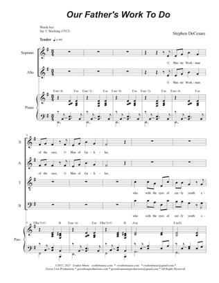 Our Father's Work To Do (SATB)