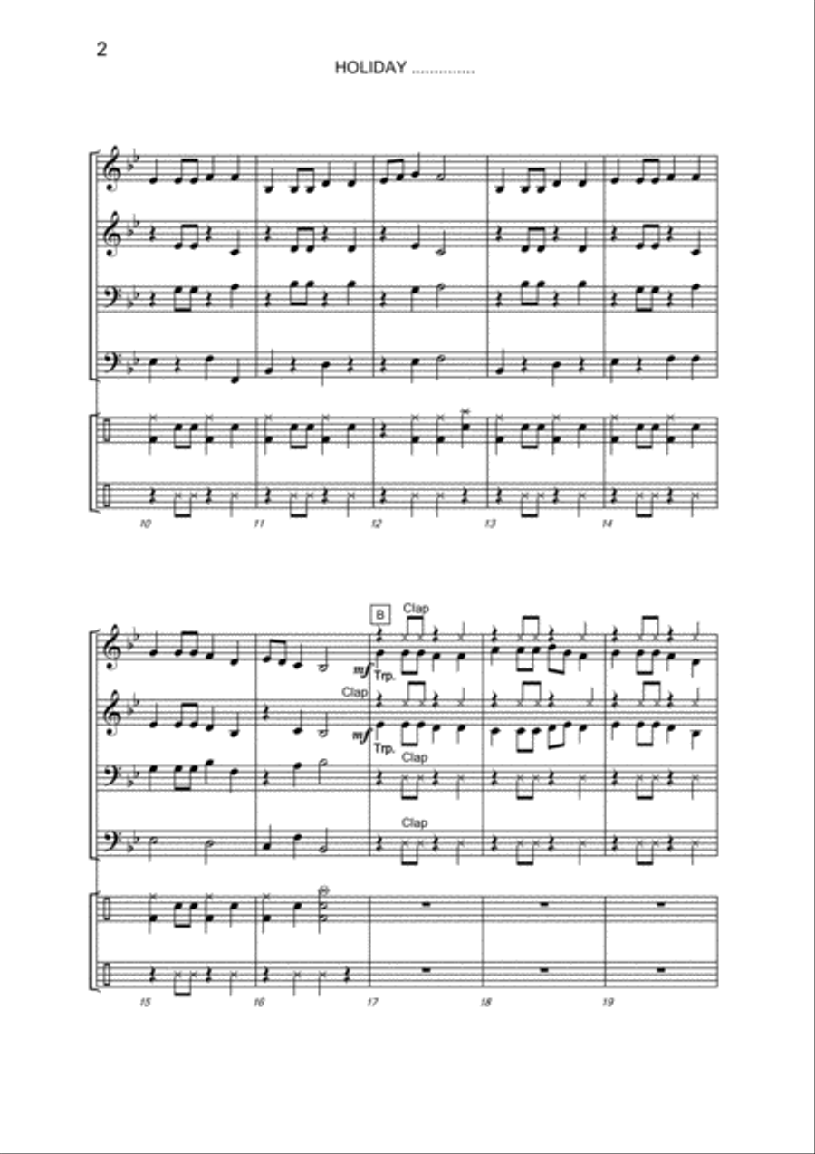 Holiday ... Holiday ... Brass Band scores gallery preview page 4