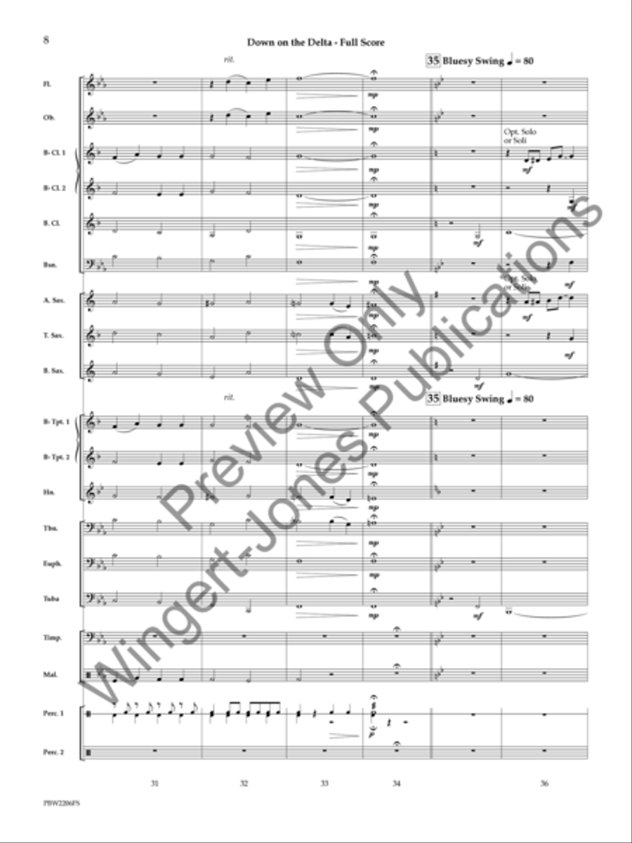 Down on the Delta Concert Band scores gallery preview page 9