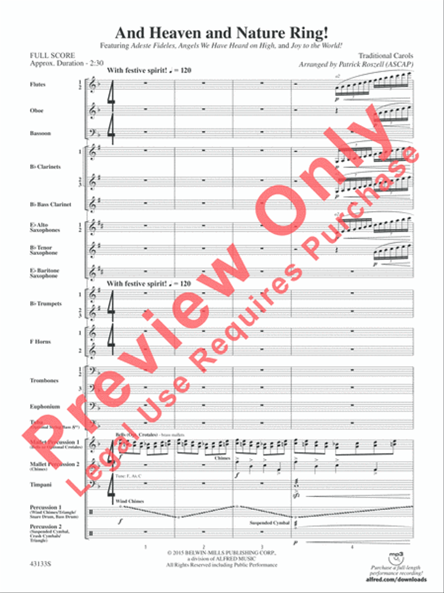 And Heaven and Nature Ring! Concert Band scores gallery preview page 3
