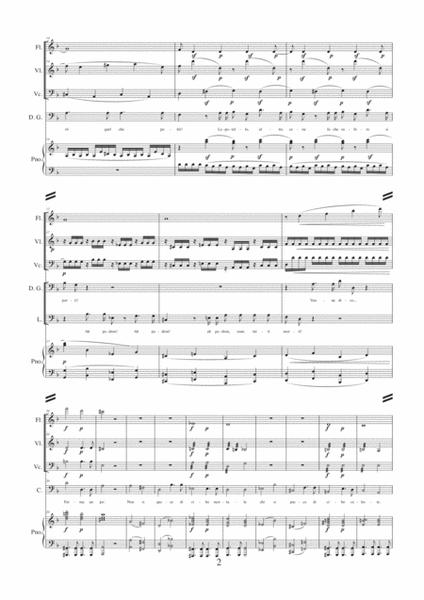 "Don Giovanni, a cenar teco" (Mozart) - arr. for flute, violin, cello, piano and vocals (Baritone, B