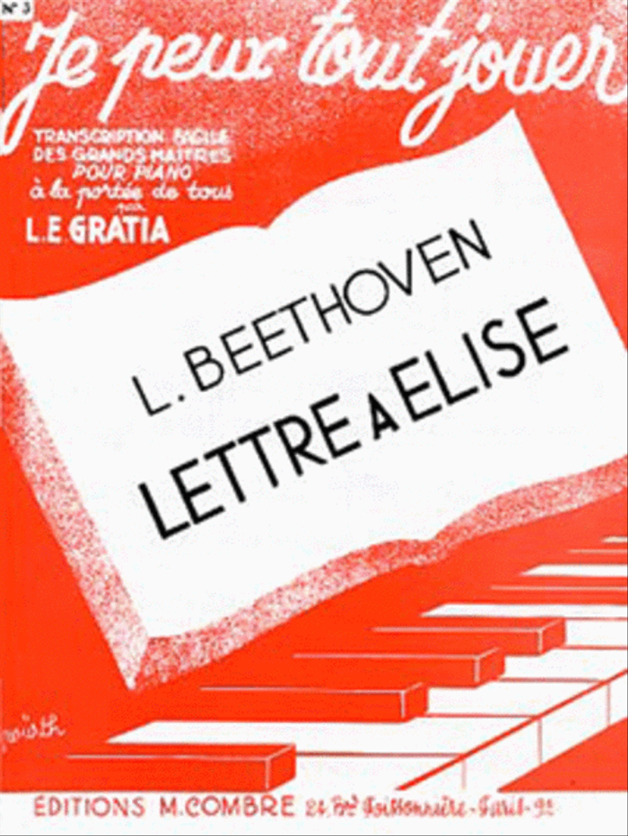 Lettre a Elise (JPTJ3) Easy Piano scores gallery preview page 1