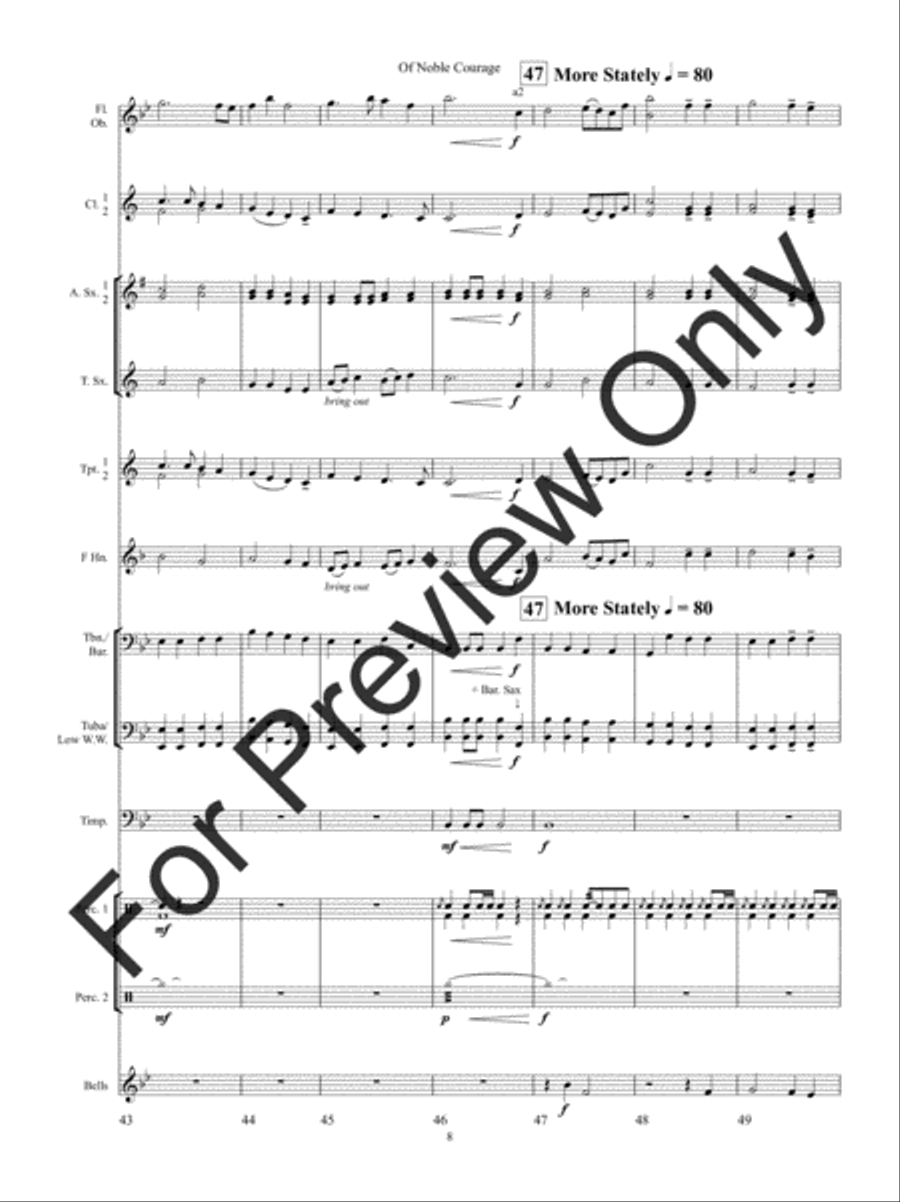 Of Noble Courage Concert Band scores gallery preview page 12