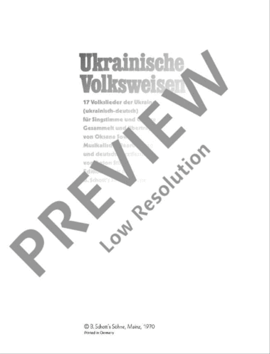 Ukrainische Volksweisen High Voice scores gallery preview page 2