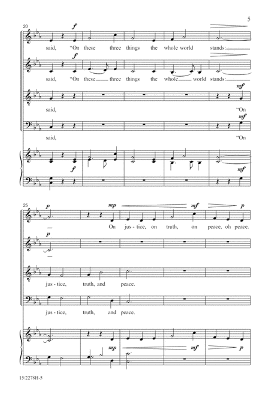 On Justice, Truth, and Peace 4-Part scores gallery preview page 5