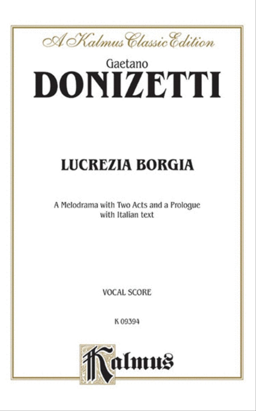 Lucrezia Borgia Voice scores gallery preview page 1