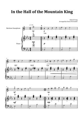 In the Hall of the Mountain King - Baritone Saxophone & Piano with Chord Notation