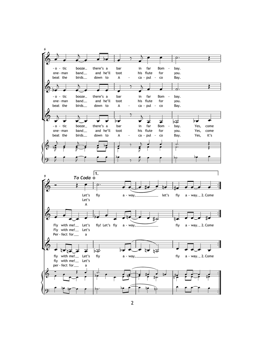 Come Fly With Me SSA scores gallery preview page 2