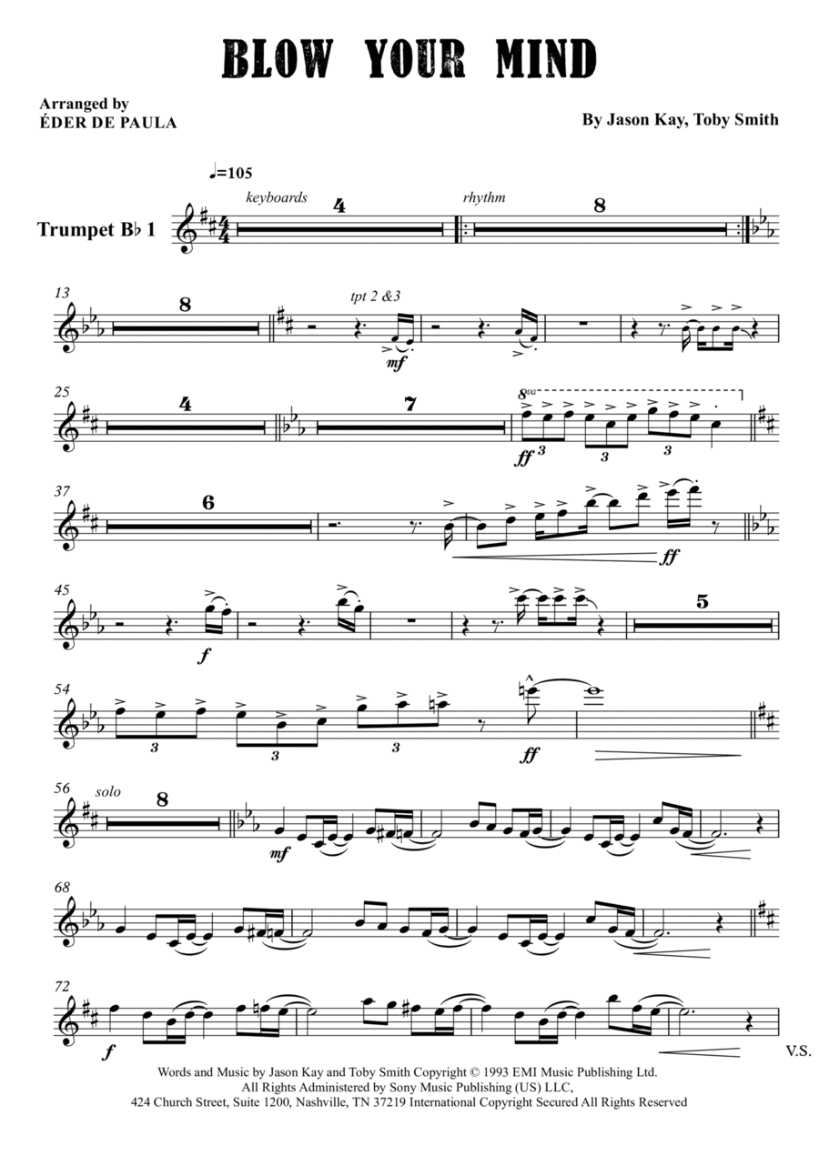 Blow Your Mind Trumpet Solo scores gallery preview page 1