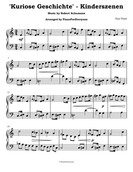 'Kuriose Geschichte' from Kinderszenen - Schumann (Easy Piano) image number null