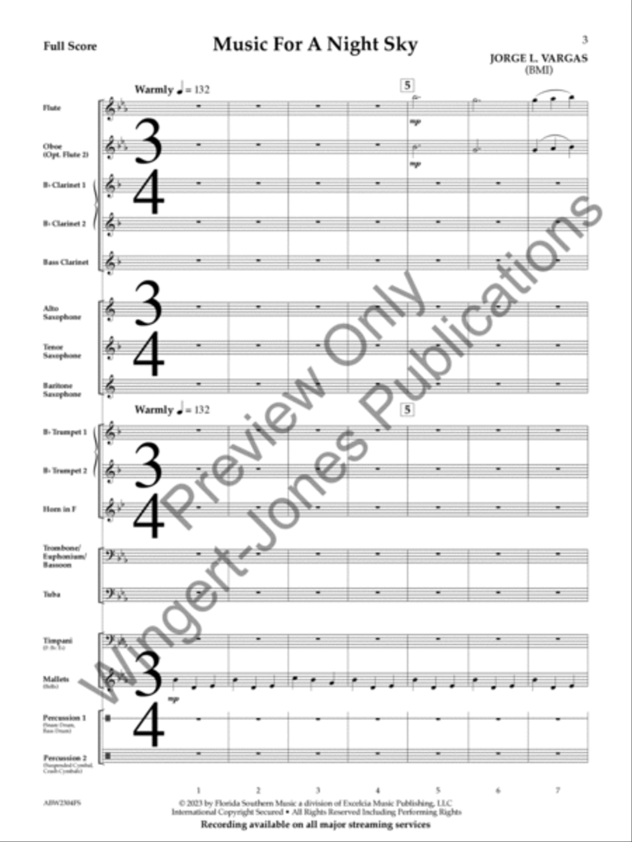 Music for a Night Sky Concert Band scores gallery preview page 4