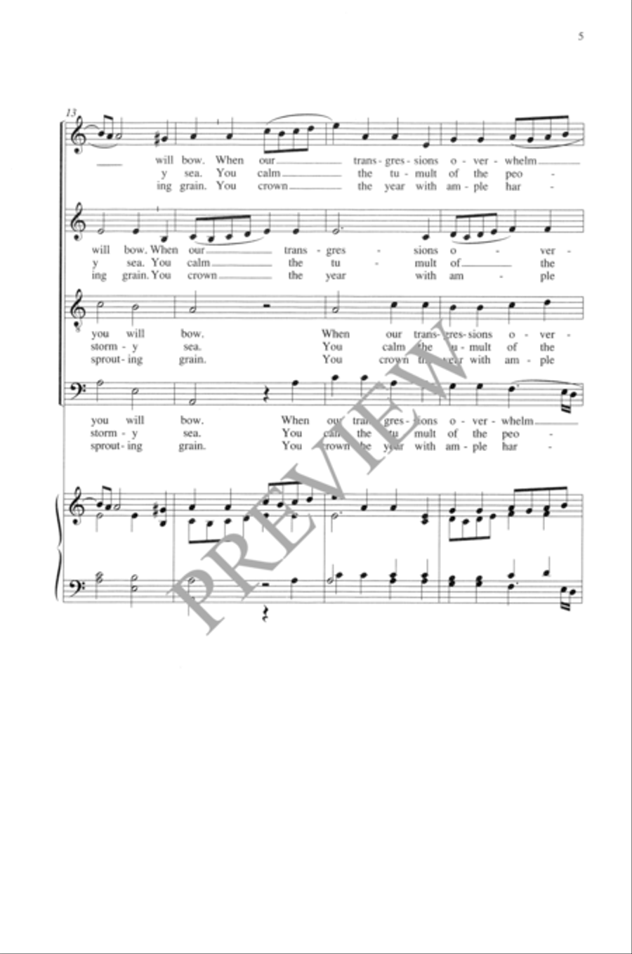 Praise Is Your Right, O God, in Zion 4-Part scores gallery preview page 6