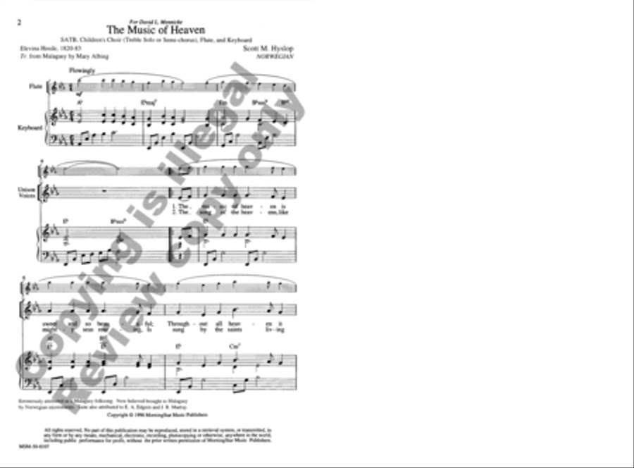 The Music of Heaven 4-Part scores gallery preview page 2